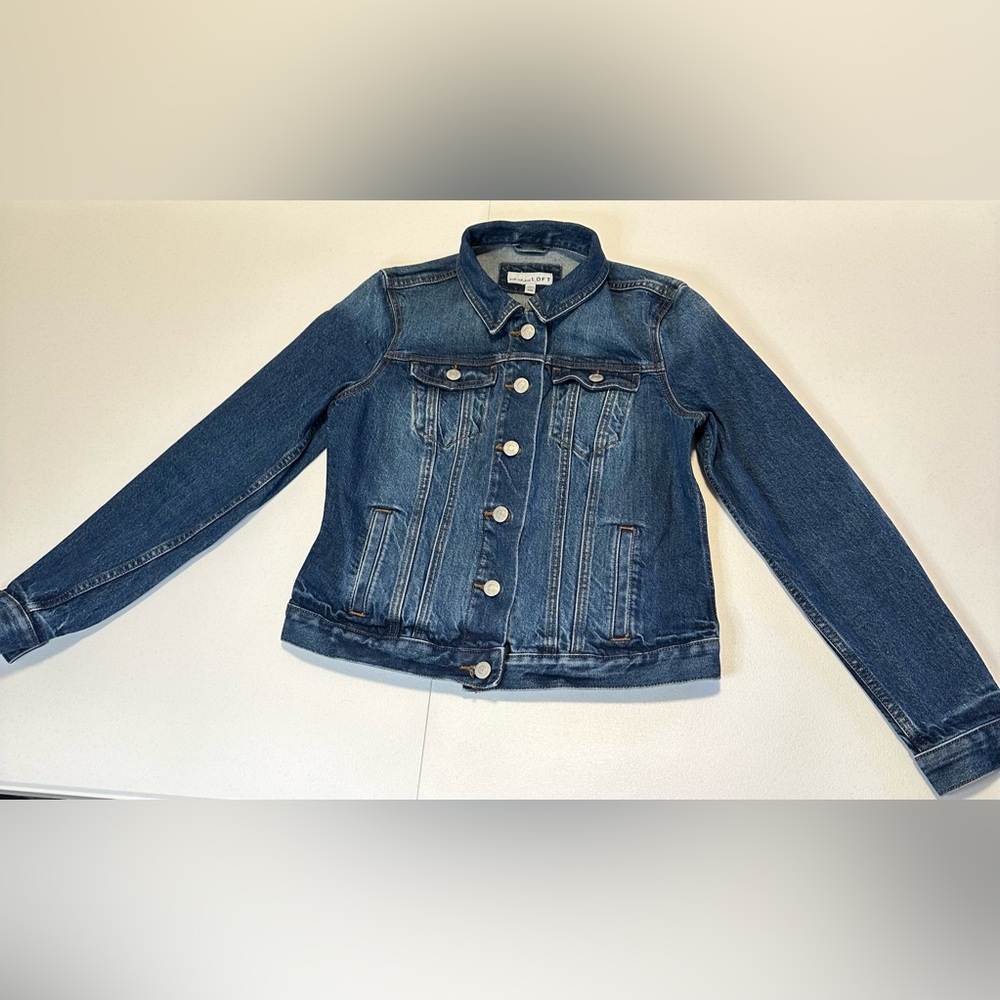 Made And Loved LOFT Denim Jean Cropped Jacket Womens Size‎ XS Blue Cotton